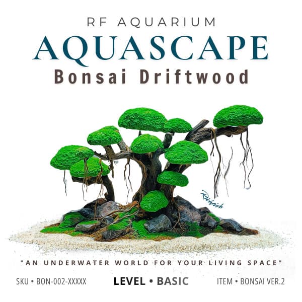 Layout Bonsai Ver.2 Tán Rêu Xanh Gắn Sẵn | Điểm Nhấn Nổi Bật Cho Bể Cá Thuỷ Sinh | RF Aquarium