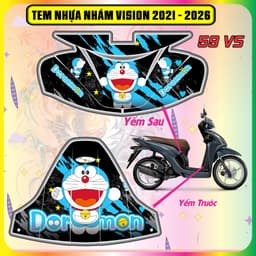 Tem Dán Nhựa Nhám Xe Vision 2021 - 2026 COMBO tem trước sau Mẫu mới hót tred decal nhám 3lớp cực bền 5