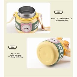 Bình nước giữ nhiệt COSTA dung tích 850ml cốc giữ nhiệt đôi hình gấu dễ thương tặng kèm hộp MQ 7