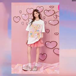 Áo Thun HY KORÉ Teddy Bear Candy 2034 Vải Cotton 100% Phom Rộng Oversize Unisex 2