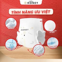 Tã/Bỉm HONEY PREMIUM Tơ Tằm Mới, Siêu Mềm Mỏng Và Thấm Hút Đủ Size 2