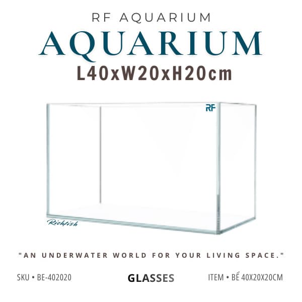 Bể Cá Mini Kích Thước 40x20x20cm Dùng Trang Trí Bàn Làm Việc | RF Aquarium