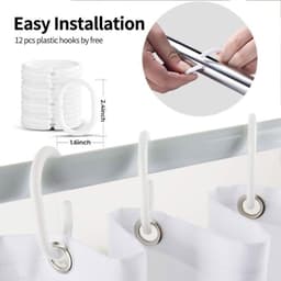 KUNHEV Rèm Che Bồn Tắm Chống Nấm Mốc Họa Tiết Hoa Mẫu Đơn Trang Trí Nhà Cửa 8
