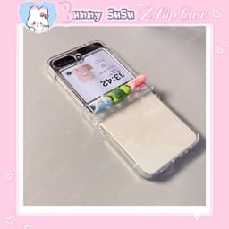 [CÓ SẴN] Ốp Z FLIP 8 - Z FLIP 6 - Z FLIP5 - FLIP7 5G trong suốt nhựa cứng charm dễ thương cute kèm thanh bảo vệ bản lề 1