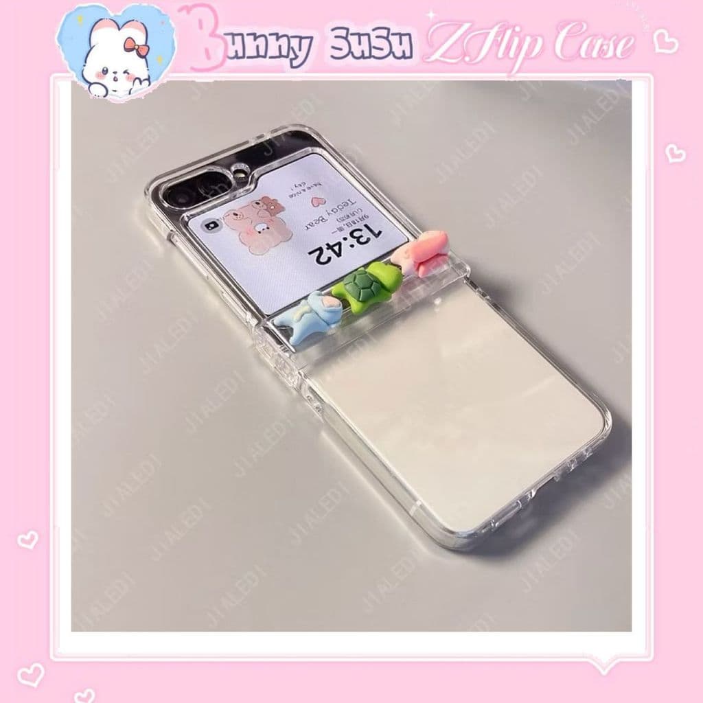 [CÓ SẴN] Ốp Z FLIP 8 - Z FLIP 6 - Z FLIP5 - FLIP7 5G trong suốt nhựa cứng charm dễ thương cute kèm thanh bảo vệ bản lề
