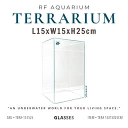 Bể Kính Terrarium, Bể Trồng Cây Bán Cạn Kích Thước 15x15x25cm (Update Bản Sillicon Đen) 1