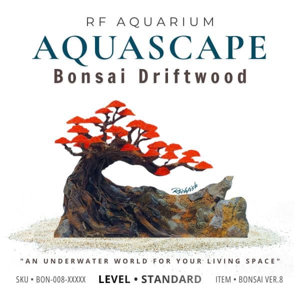 Aquascape Bonsai Ver.8 Gắn Sẵn Tán Rêu Màu Đỏ | Dùng Setup Bể Cá Thuỷ Sinh | RF Aquarium