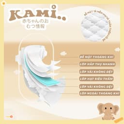 (TRỢ GIÁ 8%)Tã bỉm trẻ em KAMI ORGANIC - bỉm Nhật Đủ size mềm mỏng,thấm hút tốt 2