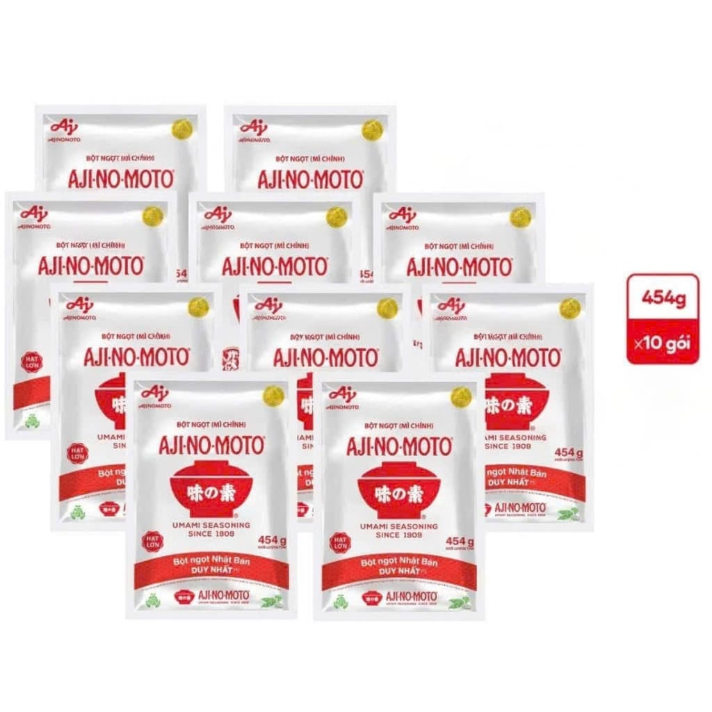 FullVat Chính Hãng Combo 10 Gói Bột ngọt hạt lớn Ajinomoto 454g
