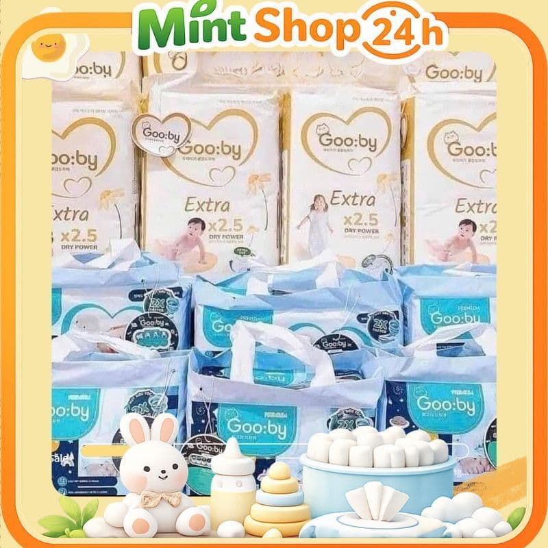 Bỉm ngày ,đêm Gooby Extra Quần/Dán siêu mỏng mềm, thấm hút tốt size dán NB/S/M quần M/L/XL/XXL/XXXL