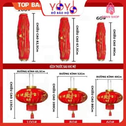 Đèn Lồng Vải Nhung Treo Tết Lễ Hội Size 60cm/80cm/100cm HÀNG CAO CẤP - YOYO 3