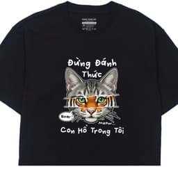 Áo Thun Đừng Đánh Thức Con Hổ Trong Tôi Con Mèo Hài Hước Công Sở Tặng Bạn Bè. 100% Cotton 1