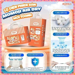 (COMBO 3 bịch TẲNG 1 bịch) Tã Bỉm MOMOJI EXTRA SOFT  mềm mỏng thấm hút tốt 7