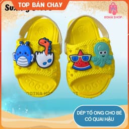 Dép Tổ Ong Có Quai Cho Bé Dưới 3 Tuổi _ Lê Chun Dành Cho Bé Tập Đi Siêu Nhẹ Siêu Êm chân 9-16cm Bonnshop 2