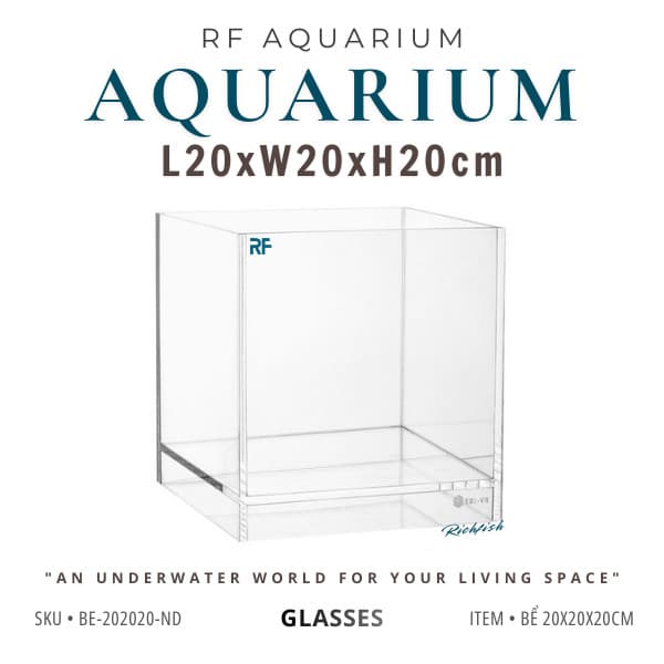 Bể Cubic 20 Nâng Đáy Kích Thước 20x20x20cm | RF Aquarium