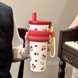 [Hot Tặng Túi Giữ Nhiệt]. Bình Giữ Nhiệt Cute 710Ml – Hoạ Tiết Dễ Thương, Quai Sách Tiện Lợi, Inox 304 Giữ Nhiệt Lâu 9