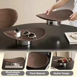 Khay đựng trái cây DESPITEGO, Tấm trưng bày trang sức hạt gỗ giả đa năng, Bộ đồ ăn INS Ánh sáng đơn giản Phong cách sang trọng Tấm trang trí hình bầu dục Tiệc cưới 8