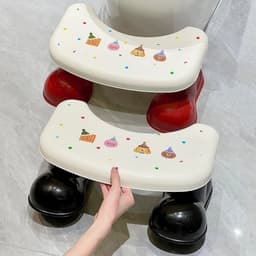 Ghế đẩu phòng tắm DAPHS, Bồn cầu tựa chân hoạt hình chống trượt, Thiết thực chắc chắn Hỗ trợ nhà vệ sinh Bước sử dụng phòng tắm 8
