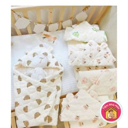Chăn Ủ Xô Muslin Trần Bông Hạt Đậu Cao Cấp Dày Dặn Và Ấm Áp Cho Bé Sơ Sinh, và trẻ em 1