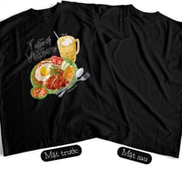 Áo Thun Món Ăn Việt Nam, Cơm Tấm Sườn Bì Chả. Hình Vẽ Ẩm Thực Hài Hước Độc Đáo. 100% Cotton, Co Giãn 2 Chiều 220GSM 4