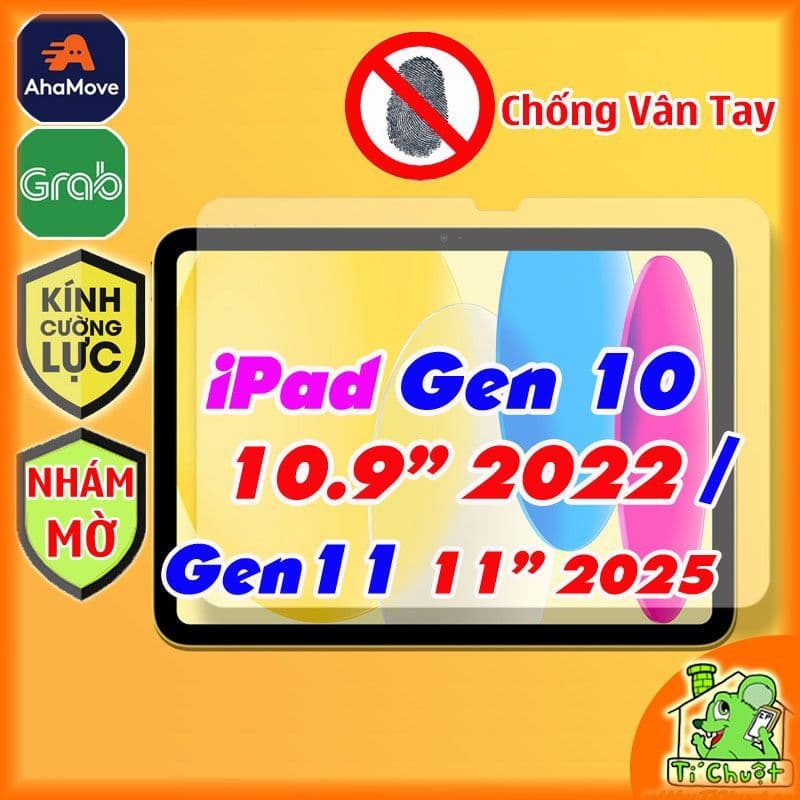 [Nhám Chống Vân Tay] Kính CL iPad Gen 11 2025 / GEN 10 10.9" 2022  Cường Lực Matte Mờ Chống Chói