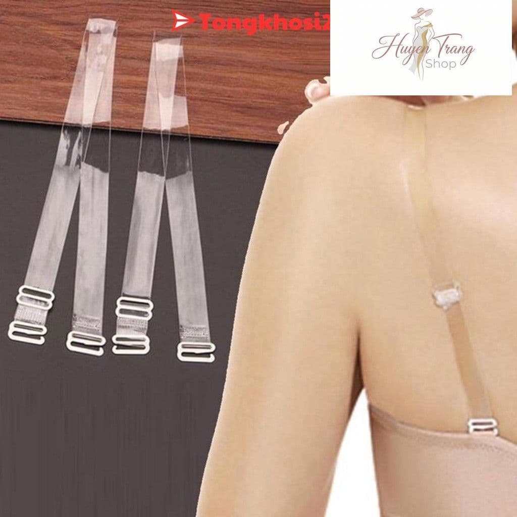 PVN64932 Set 4 Dây Áo Ngực Trong Suốt, Dây Áo Lót Siêu Dai 2 Cặp (4 cái) tongkhosi2