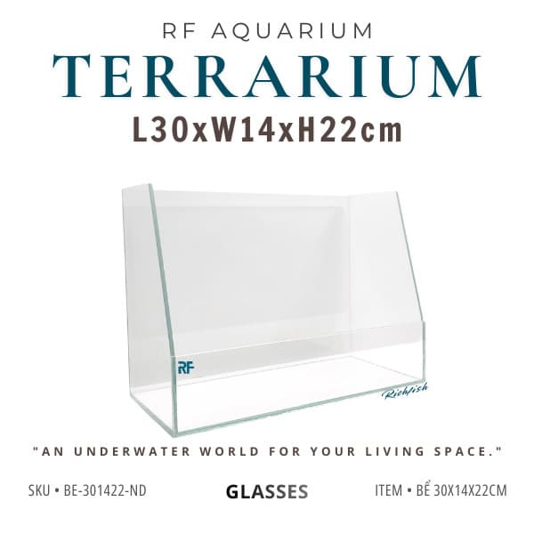 Bể Bán Cạn Mini Kích Thước 30x14x22cm Mài Vi Tính | Trang Trí Bàn Làm Việc Nhỏ Gọn | RF aquarium