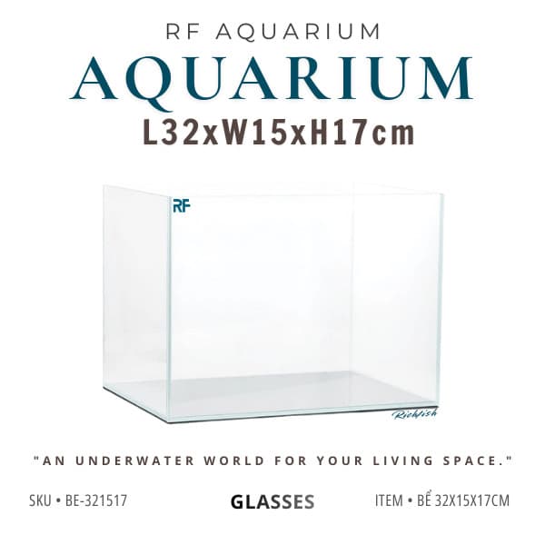Bể Cá Mini Kích Thước 32x15x17cm Trang Trí, Để Bàn Làm Việc | RF Aquarium