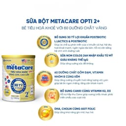 (Date mới) Sữa Bột Metacare Opti Vàng 0+ 1+ 2+ 850G - Nutricare - Tiêu Hóa Khỏe -Tăng Cân -Cao Lớn 2