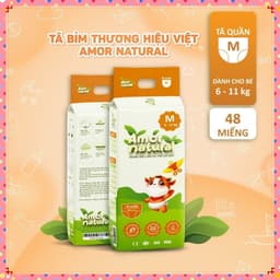 COMBO 2 bịch Tã Bỉm Quần Dán AMOR NATURAL, Mềm Mại, Mỏng Nhẹ đủ size 4