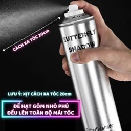 [hàng loại 1] Gôm xịt tóc BUTTERFLY Shadow chính hãng, keo xịt tóc giữ nếp, tạo kiểu nam nữ 9