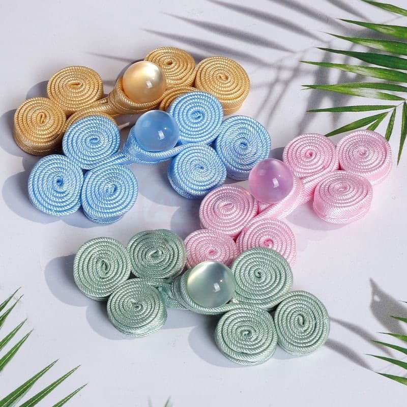 COMBO 5C Nút Tàu VÂN MÂY TAM XOẮN Cổ Trang Phụ Kiện Thêu Tay May Áo Sườn Xám Trung Hoa Hán Phục