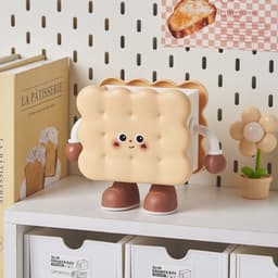 Hộp đựng bút SKJK, Hộp đựng bút thiết kế bánh quy bằng nhựa bền, Hộp đựng thiết kế bánh mì Phim hoạt hình bằng nhựa dung tích lớn Máy tính để bàn 6