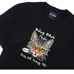 Áo Thun Đừng Đánh Thức Con Hổ Trong Tôi Con Mèo Hài Hước Công Sở Tặng Bạn Bè. 100% Cotton 4