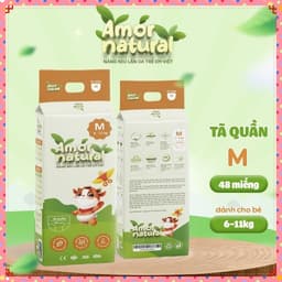 COMBO 3 BỊCH Tã Bỉm AMOR NATURAL  Mặt Bông Organic, Công Nghệ Air Skin Độc Quyền 7