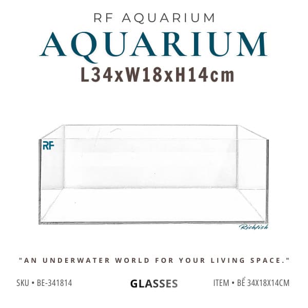 Bể Kính Hồ Cá Shallow Tank Kích Thước 34x18x14cm | RF Aquarium