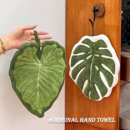 Khăn Lau Tay Treo Tường Hình Lá Cây Thấm Hút Tốt 1