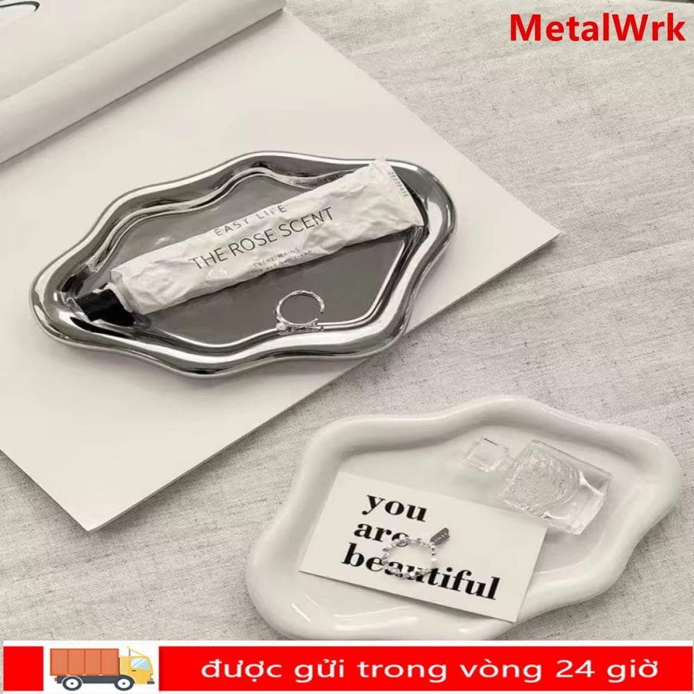 Khay đựng đồ trang sức METALWRK, Đĩa lưu trữ hình đám mây Mini, Đồng hồ đựng đồ trang sức bằng nhựa sáng tạo / Lưu trữ chìa khóa