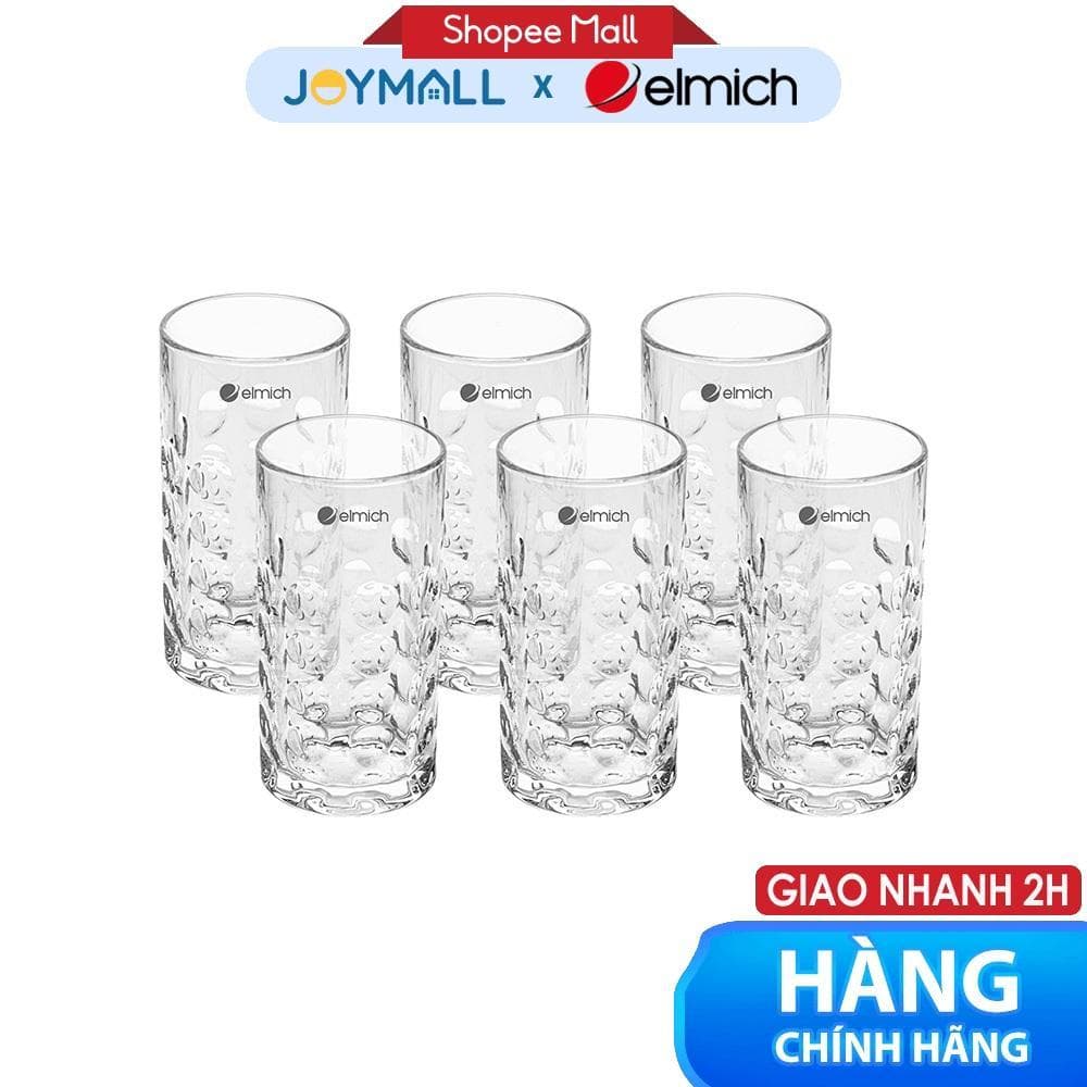 Bộ 6 Ly Thủy Tinh Trong Suốt Elmich EL0777 350ml, Hàng Chính Hãng, Thủy Tinh Cao Cấp - JoyMall