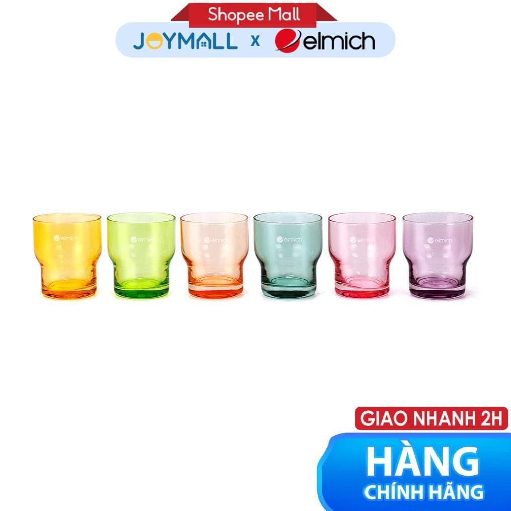 Bộ 6 Ly Thủy Tinh Elmich EL0776 300ml Nhiều Màu, Hàng Chính Hãng, Độ Bền Cao - JoyMall