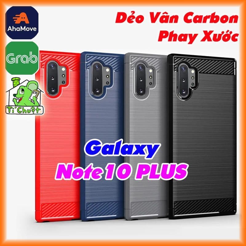 Ốp Lưng Chống Sốc cho SS Galaxy Note 10 PLUS Vân 3D Carbon Phay Xước