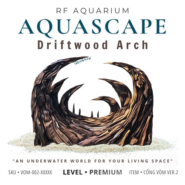 RF Aquarium l Hardscape Cổng Vòm Ver.2 Premium - Bố Cục Gỗ Lũa Tự Nhiên Lập Dị Độc Bản