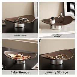 Khay đựng trái cây DESPITEGO, Tấm trưng bày trang sức hạt gỗ giả đa năng, Bộ đồ ăn INS Ánh sáng đơn giản Phong cách sang trọng Tấm trang trí hình bầu dục Tiệc cưới 3