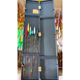 Combo 15 Phao Câu Đài Cao Cấp – 10 Phao Ngày, 5 Phao Đêm Siêu Nhạy, Kèm Hộp Đựng 44cm & Vỉ Pin 6