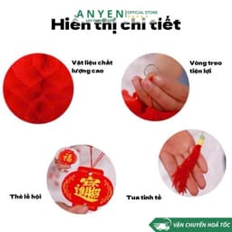 Combo 100 Đèn Lồng NILON Đỏ Chữ Phúc size 15cm- 20cm-25cm-30cm-35cm-40cm Trang Trí Lễ Tết Nguyên Đán Chống Nước Các Loại 2