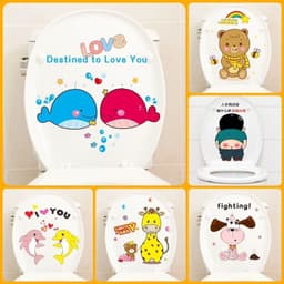 Miếng dán trang trí Toilet đẹp mắt, bền bỉ với chất liệu decal chống thấm, hoàn hảo cho không gian vệ sinh. 3