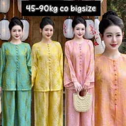 ( CÓ BIGSIZE ) SET PHÁP PHỤC TƠ TẰM NÚT BỌC SANG TRỌNG 45-90kg - thời trang nữ 1
