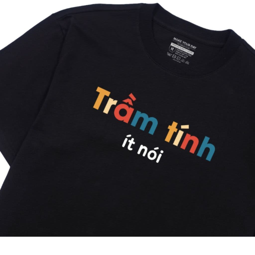 Áo Thun Trầm Tính Ít Nói Câu Nói Tính Cách Tặng Bạn Bè Nam, Nữ. Form Oversize 100% Cotton