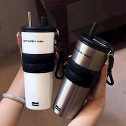 Ly Giữ Nhiệt Lạnh Dung Tích 700ML Tặng Kèm MócKhoá , Ly giữ nhiệt màu sắc basic có ống hút chất liệu inox 316 cao cấp 4