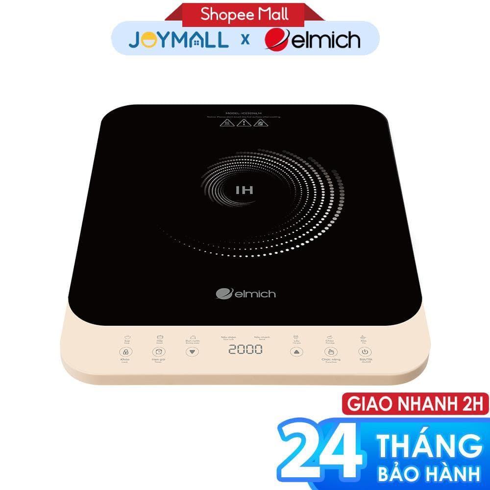 Bếp từ đơn Elmich ICE9296 2100W, Hàng chính hãng, Mặt kính Ceramic chịu lực 25kg, cảm ứng - JoyMall